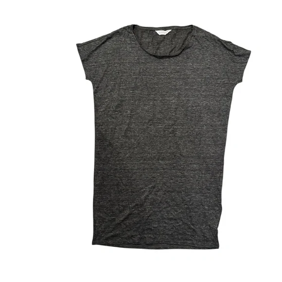 Everlane Womens 100% Linen Charcoal Short Sleeve Tee shirt dress Size Large mini - Picture 2 of 7